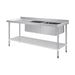 Vogue Double Bowl Sink L/H Drainer 1800mm x 700mm 90mm Drain - HC920