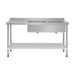 Vogue Double Bowl Sink L/H Drainer 1800mm x 700mm 90mm Drain - HC920
