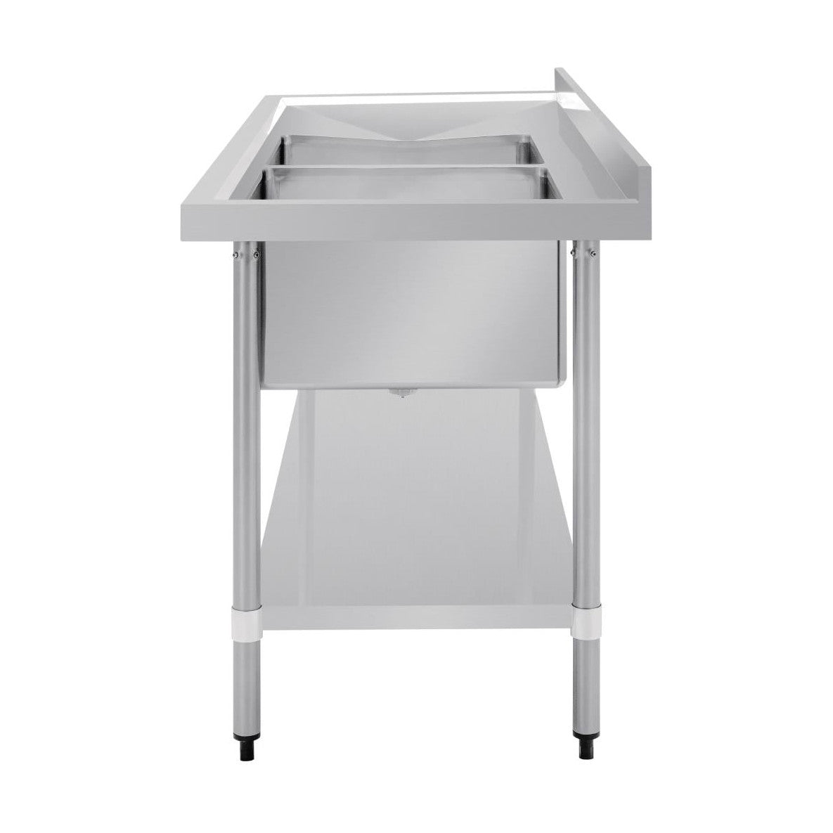 Vogue Double Bowl Sink L/H Drainer 1800mm x 700mm 90mm Drain - HC920
