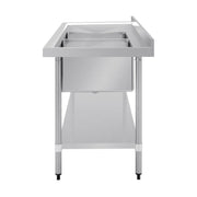 Vogue Double Bowl Sink L/H Drainer 1800mm x 700mm 90mm Drain - HC920