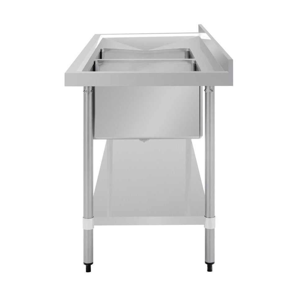 Vogue Double Bowl Sink L/H Drainer 1800mm x 700mm 90mm Drain - HC920