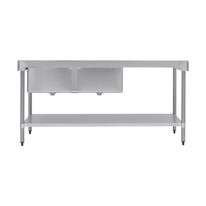 Vogue Double Bowl Sink L/H Drainer 1800mm x 700mm 90mm Drain - HC920
