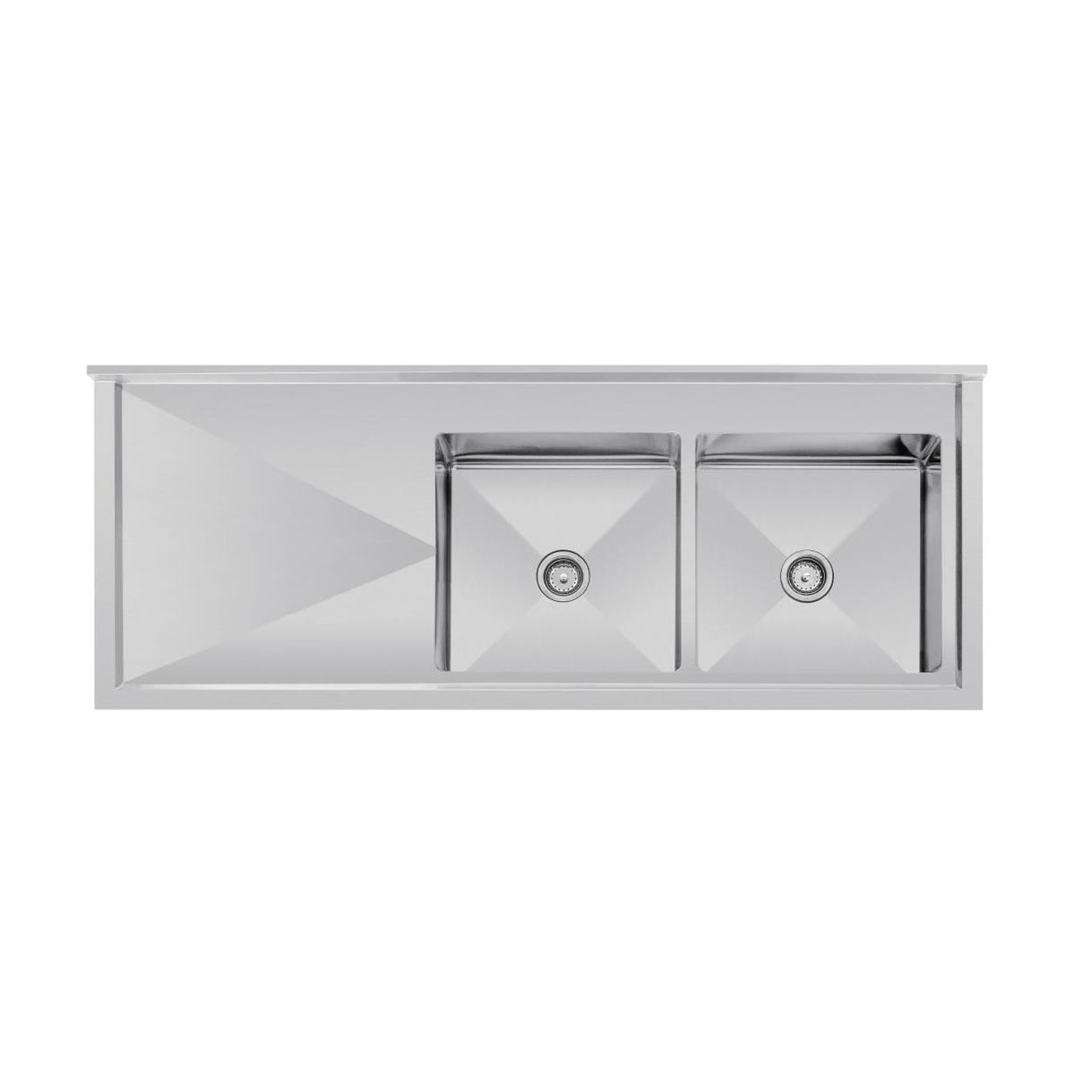 Vogue Double Bowl Sink L/H Drainer 1800mm x 700mm 90mm Drain - HC920