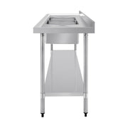Vogue Double Bowl Sink Double Drainer 2400mm x 700mm 90mm Drain - HC921