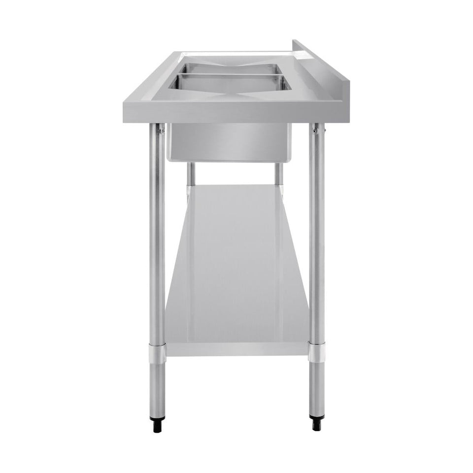 Vogue Double Bowl Sink Double Drainer 2400mm x 700mm 90mm Drain - HC921