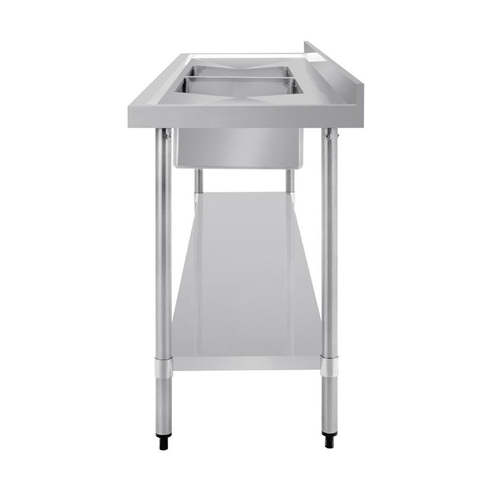 Vogue Double Bowl Sink Double Drainer 2400mm x 700mm 90mm Drain - HC921