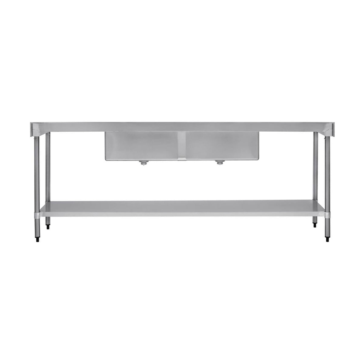Vogue Double Bowl Sink Double Drainer 2400mm x 700mm 90mm Drain - HC921