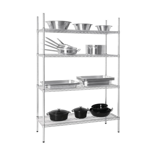 Vogue 4 Tier Wire Shelving Kit 1220x457mm - L928