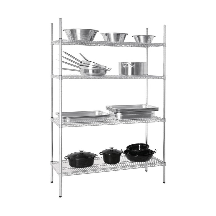 Vogue 4 Tier Wire Shelving Kit 1220x457mm - L928