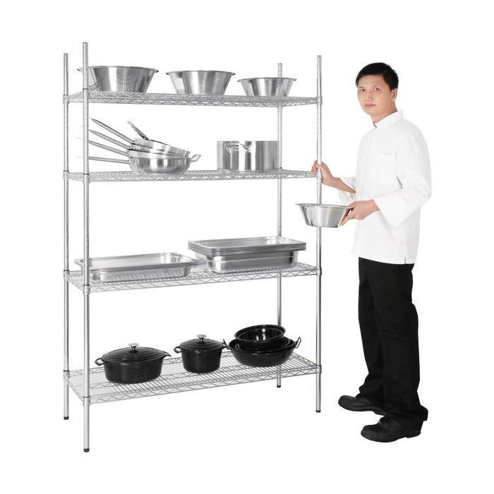 Vogue 4 Tier Wire Shelving Kit 1220x457mm - L928