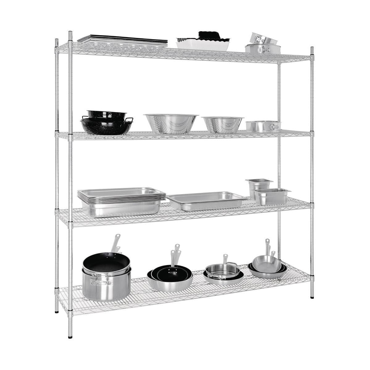 Vogue 4 Tier Wire Shelving Kit 1830x460mm - L939
