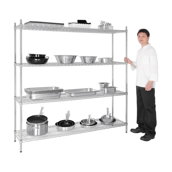 Vogue 4 Tier Wire Shelving Kit 1830x460mm - L939