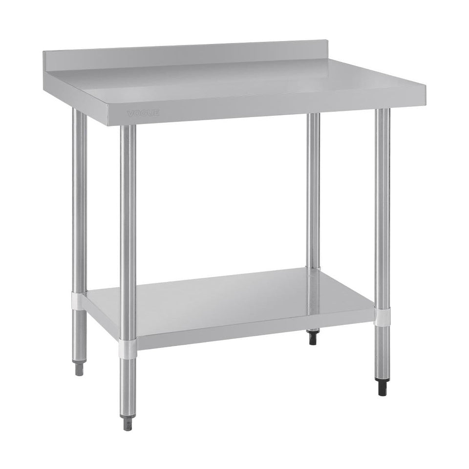 Vogue Stainless Steel Prep Table with Splashback 900mm - T380