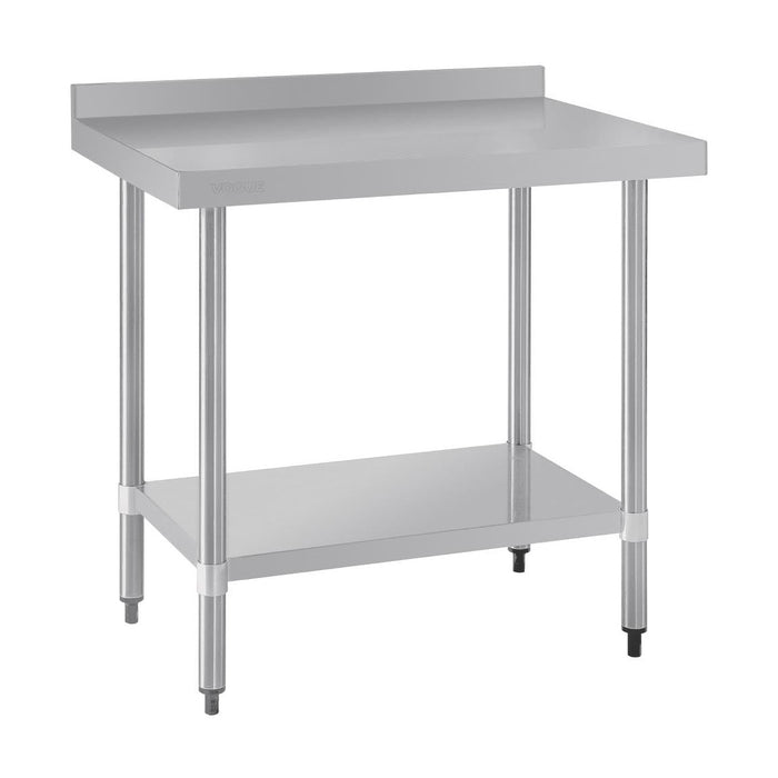 Vogue Stainless Steel Prep Table with Splashback 900mm - T380