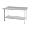 Vogue Stainless Steel Prep Table with Splashback 1500mm - T382