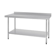 Vogue Stainless Steel Prep Table with Splashback 1500mm - T382