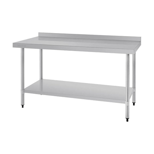 Vogue Stainless Steel Prep Table with Splashback 1500mm - T382