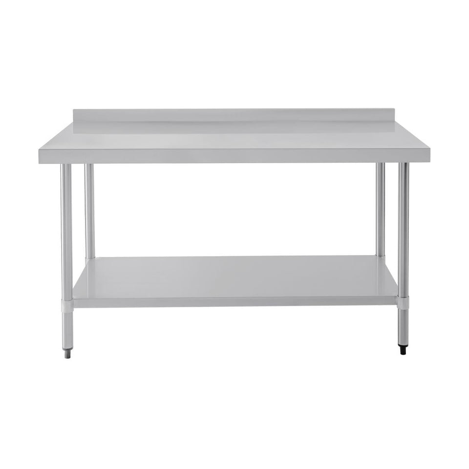Vogue Stainless Steel Prep Table with Splashback 1500mm - T382