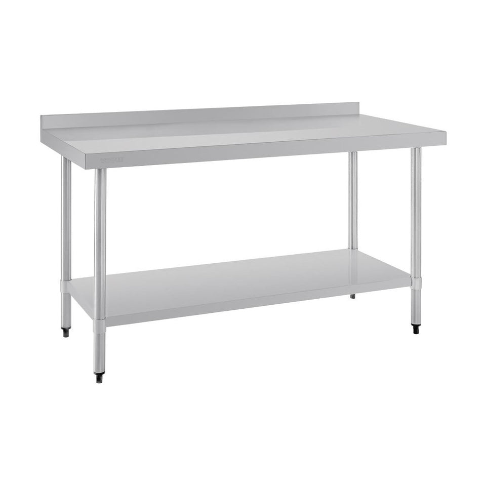 Vogue Stainless Steel Prep Table with Splashback 1500mm - T382