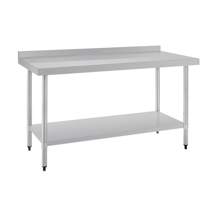 Vogue Stainless Steel Prep Table with Splashback 1500mm - T382