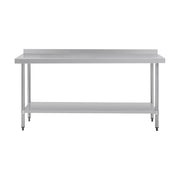 Vogue Stainless Steel Prep Table with Splashback 1800mm - T383