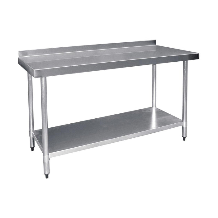 Vogue Stainless Steel Prep Table with Splashback 1800mm - T383