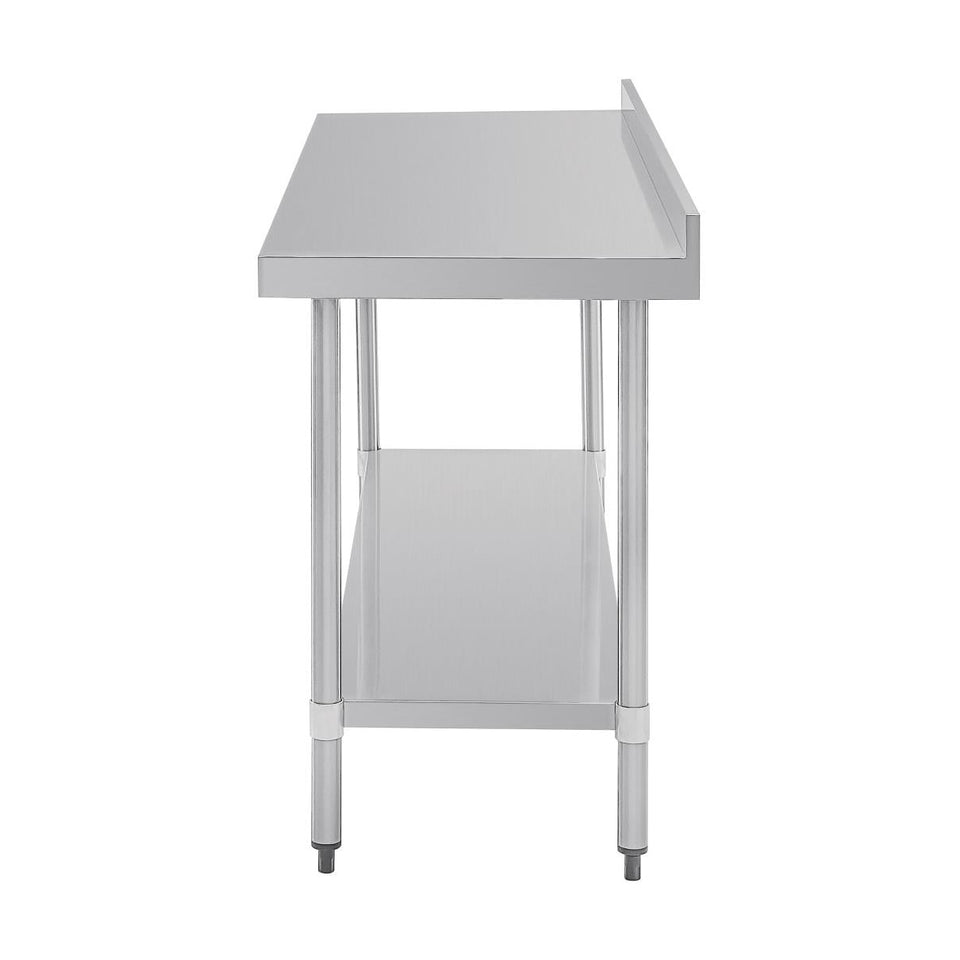Vogue Stainless Steel Prep Table with Splashback 1800mm - T383