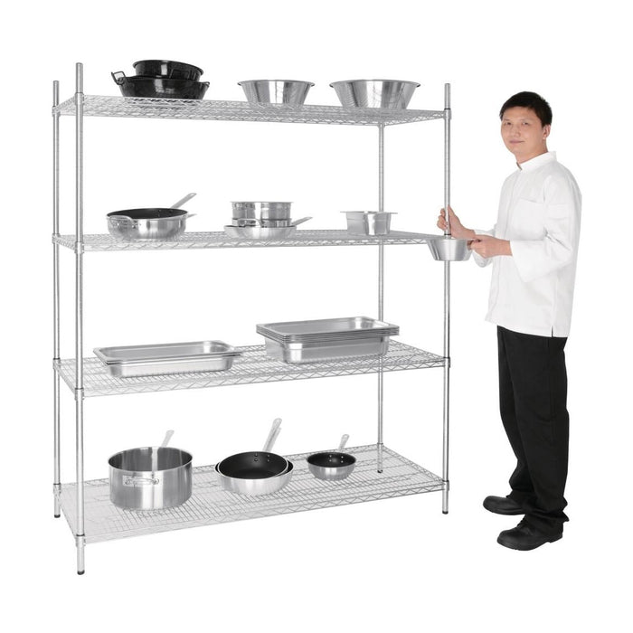 Vogue 4 Tier Wire Shelving Kit 1525x610mm - U258