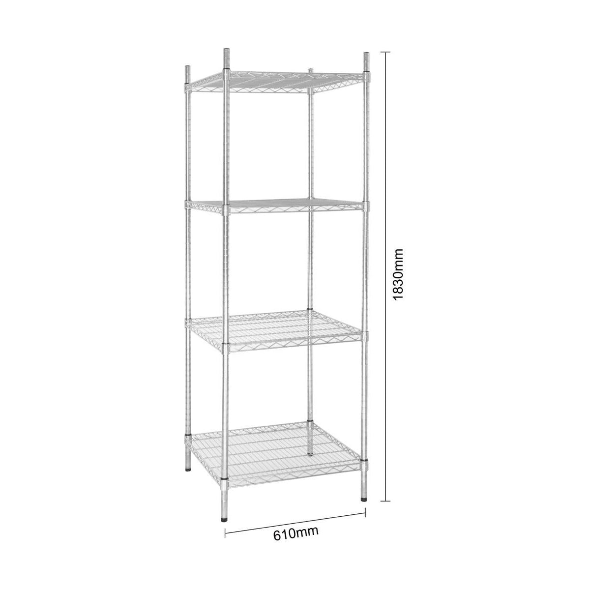 Vogue 4 Tier Wire Shelving Kit 610x610mm - U884