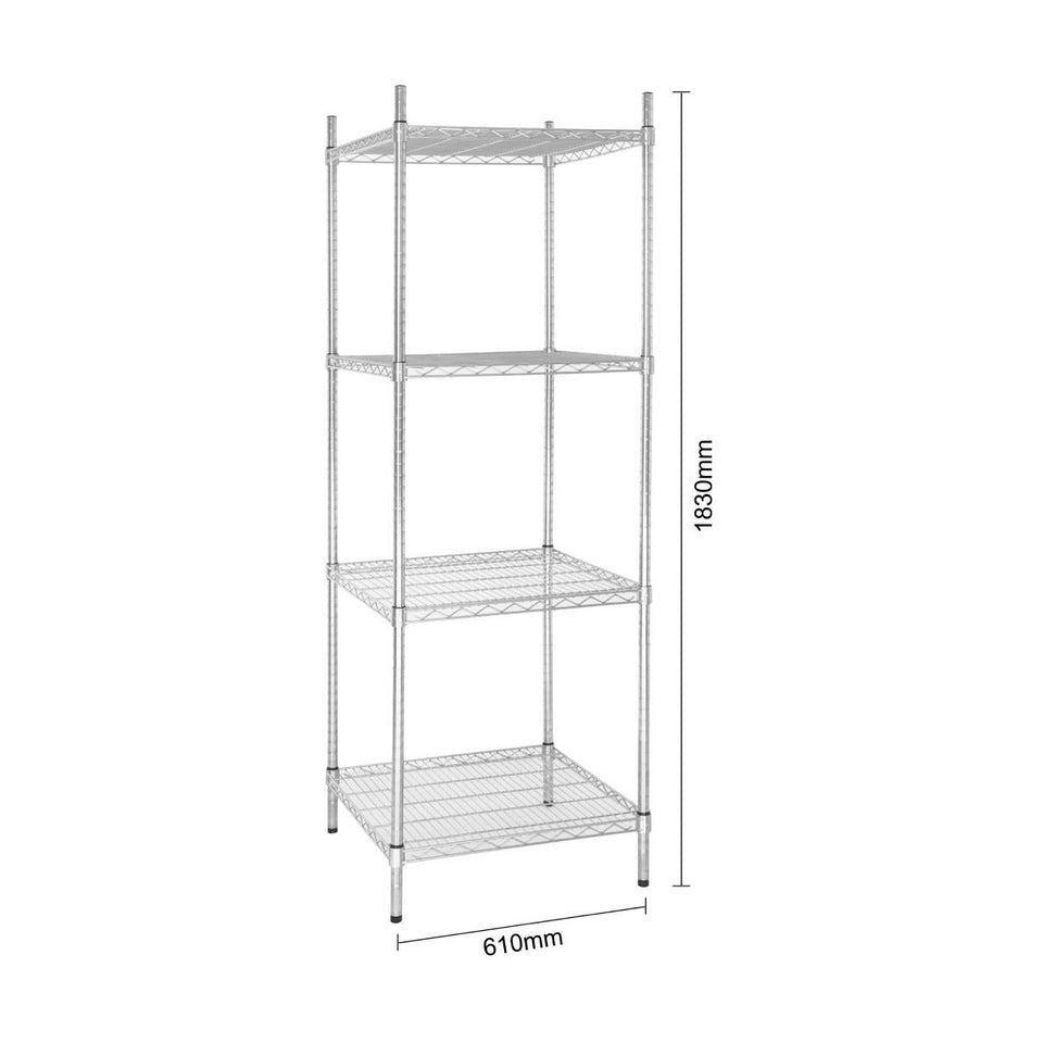 Vogue 4 Tier Wire Shelving Kit 610x610mm - U884