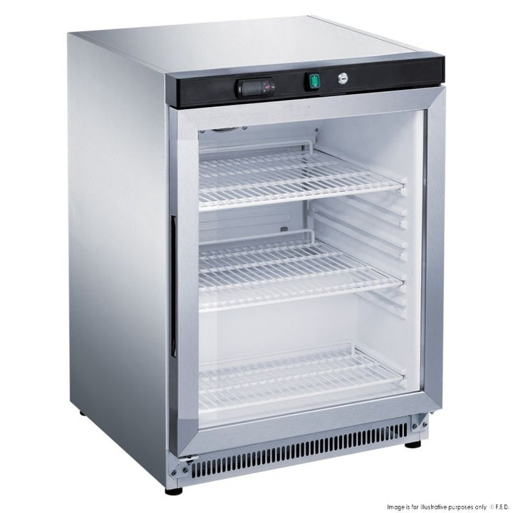 FED-X Stainless Steel Upright Static Display Fridge - XR200SG