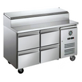 FED-X 4 Drawer Stainless Steel Sandwich Counter - XSS7C13S2V-4D