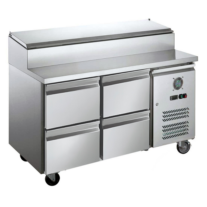 FED-X 4 Drawer Stainless Steel Sandwich Counter - XSS7C13S2V-4D