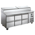 FED-X 6 Drawer Salad Prep Fridge - XSS7C18S3V-6D