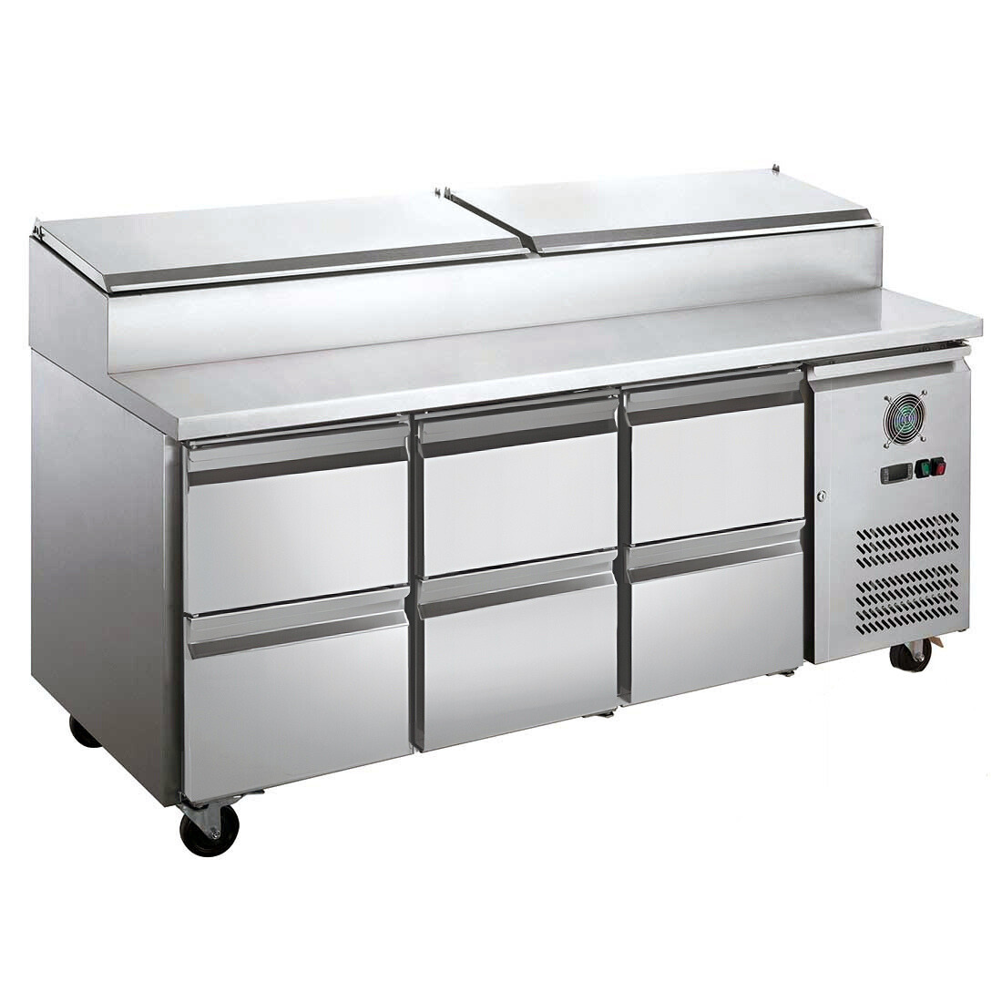 FED-X 6 Drawer Salad Prep Fridge - XSS7C18S3V-6D