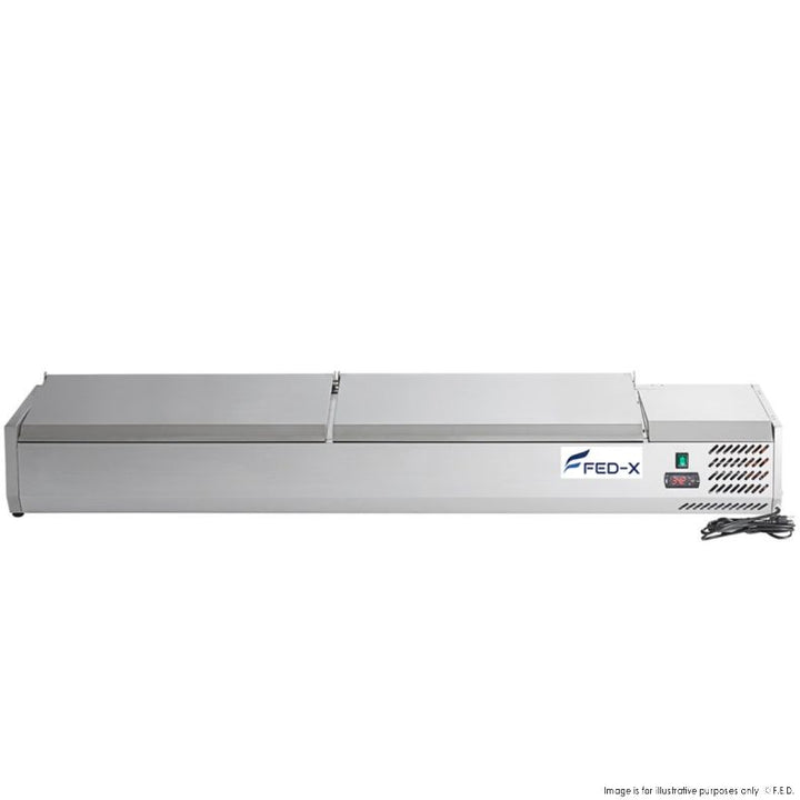 FED-X Salad Bench with Stainless Steel Lids - XVRX1800/380S