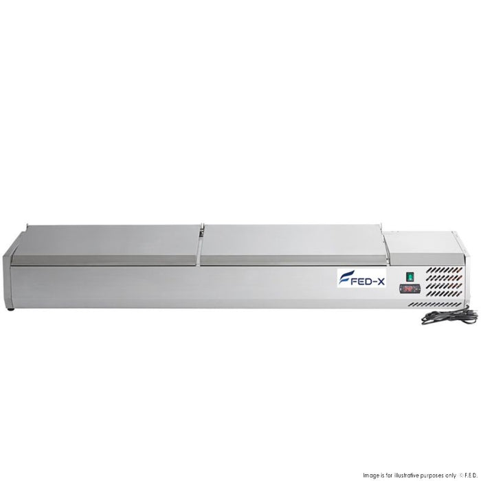 FED-X Salad Bench with Stainless Steel Lids - XVRX1800/380S