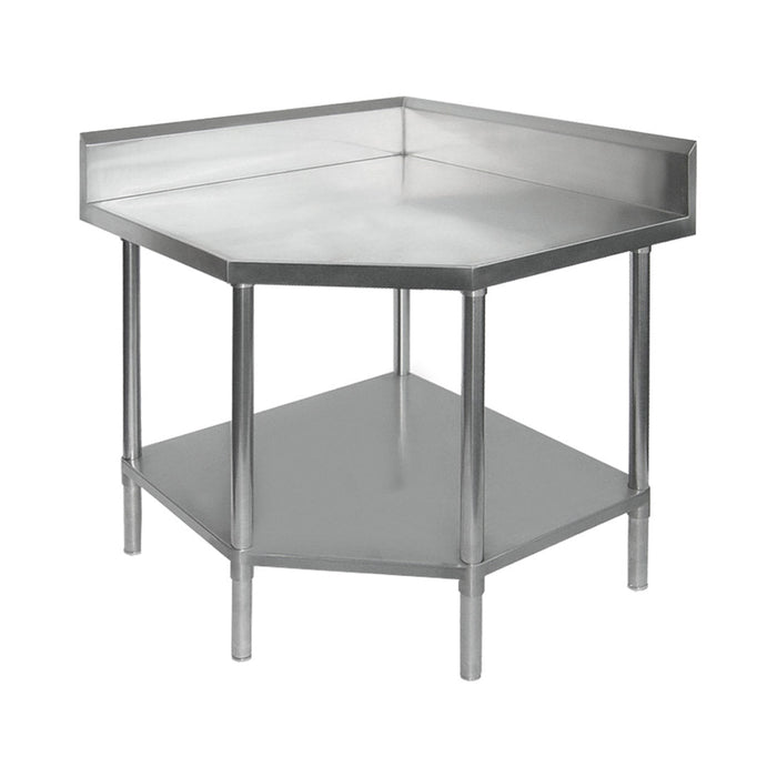 Modular Systems Stainless Steel Corner Workbench with 100mm Splashback 900x900x900mm - 0900-6-WBCB/H