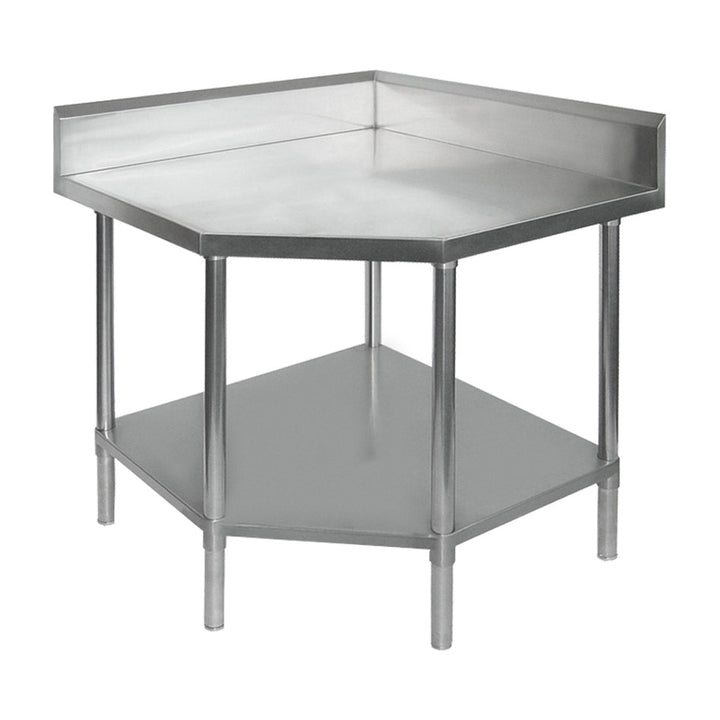 Modular Systems Stainless Steel Corner Workbench with 100mm Splashback 900x900x900m - 0900-7-WBCB/H