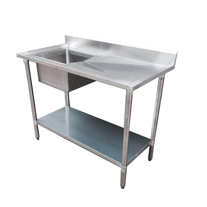 Modular Systems Economic Stainless Steel Single Sink Bench - Left Sink - SSBL