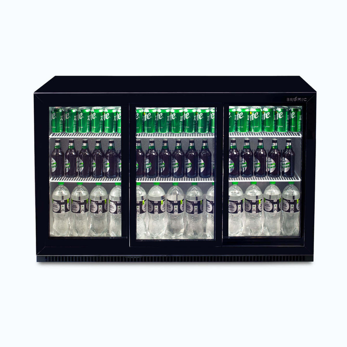 Bromic Back Bar Fridge - 307L - 3 Doors - Sliding - BB0330GDS-NR-1