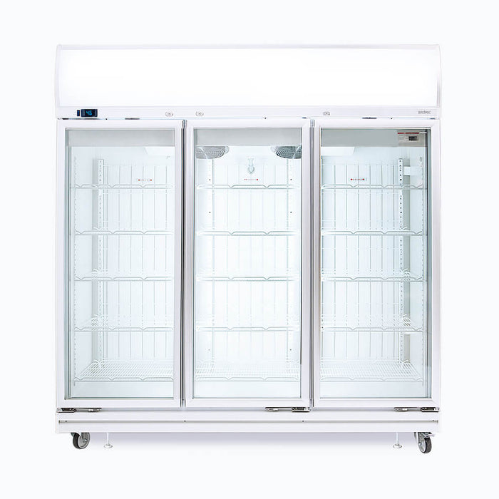 Bromic Upright Display Freezer - 1507L - 3 Doors - Flat Glass - Lightbox - UF1500LF