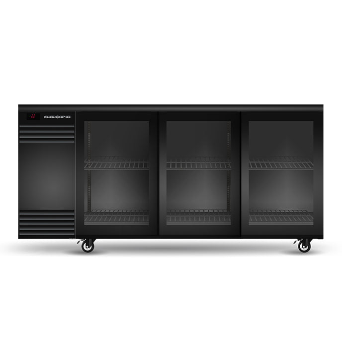 SKOPE BackBar 3 Glass Sliding Door Fridge - BB.3.GSL - Black