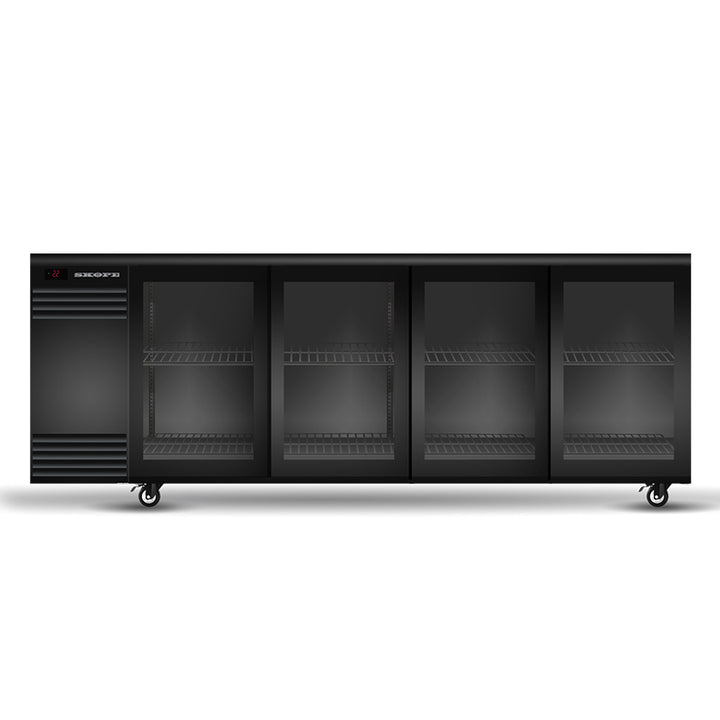SKOPE BackBar 4 Glass Sliding Door Fridge - BB.4.GSL - Black