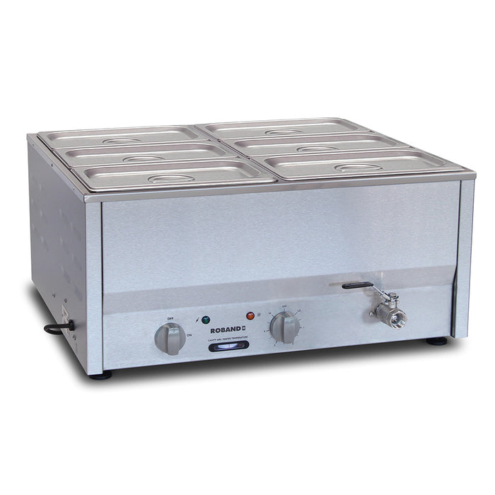 Roband Counter Top Bain Marie 6 x 1/3 size 150mm pans - BM4C