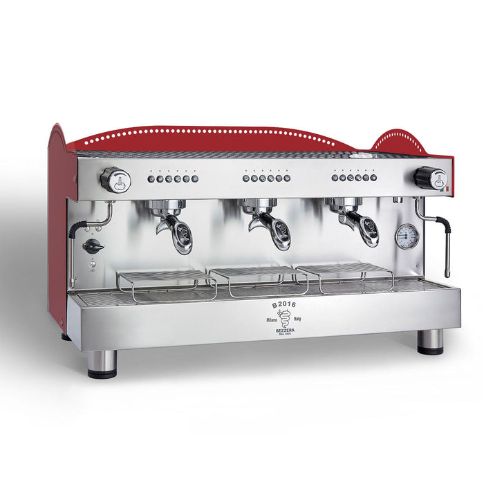 Bezzera 3L Red 3 Group Professional Espresso Machine - BZB2016R3DE