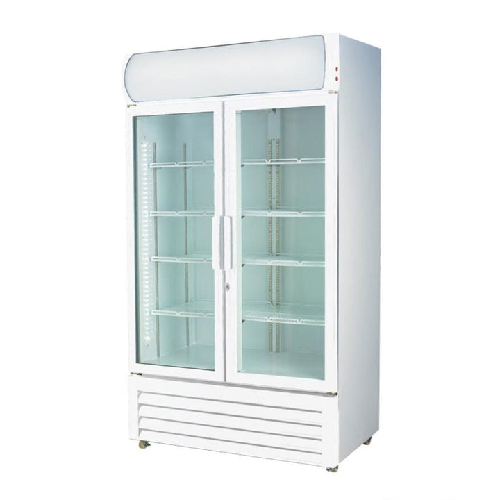 Thermaster Large Two Glass Door Colourbond Upright Drink Fridge 1200L - LG-1200GE