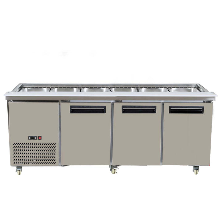 Thermaster Bench Station Three Door Fridge 6x1/1 GN Pans - PG210FA-B