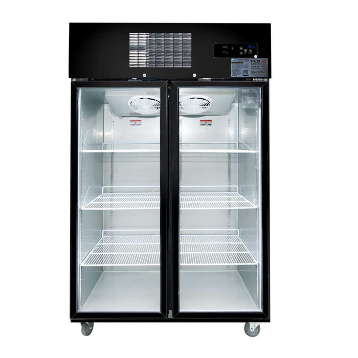 Thermaster Double Glass Door Stainless Steel Upright Freezer Black 1000L - SUFG1000B