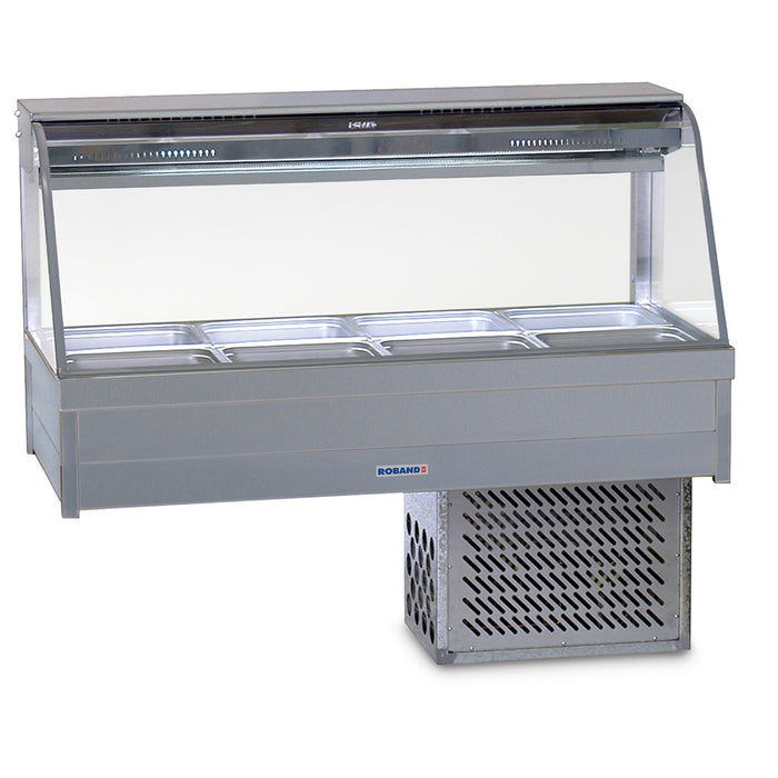 Roband Curved Glass Refrigerated Display Bar - Piped and Foamed only (no motor), 8 pans - CFX24RD